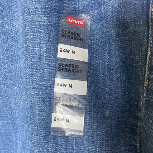 Levis Classic Straight Jeans Womens 24W Mid Rise Med Wash Hypersoft Stretch - Picture 7 of 16